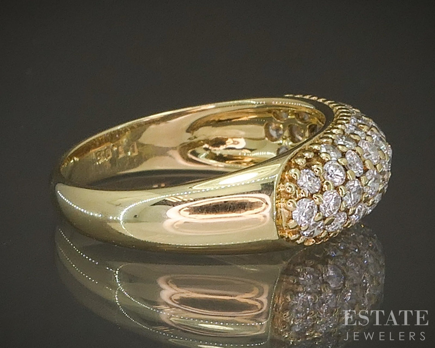 18k Yellow Gold Round Natural 1.08ctw Diamond Band Ring 4.5g p22128