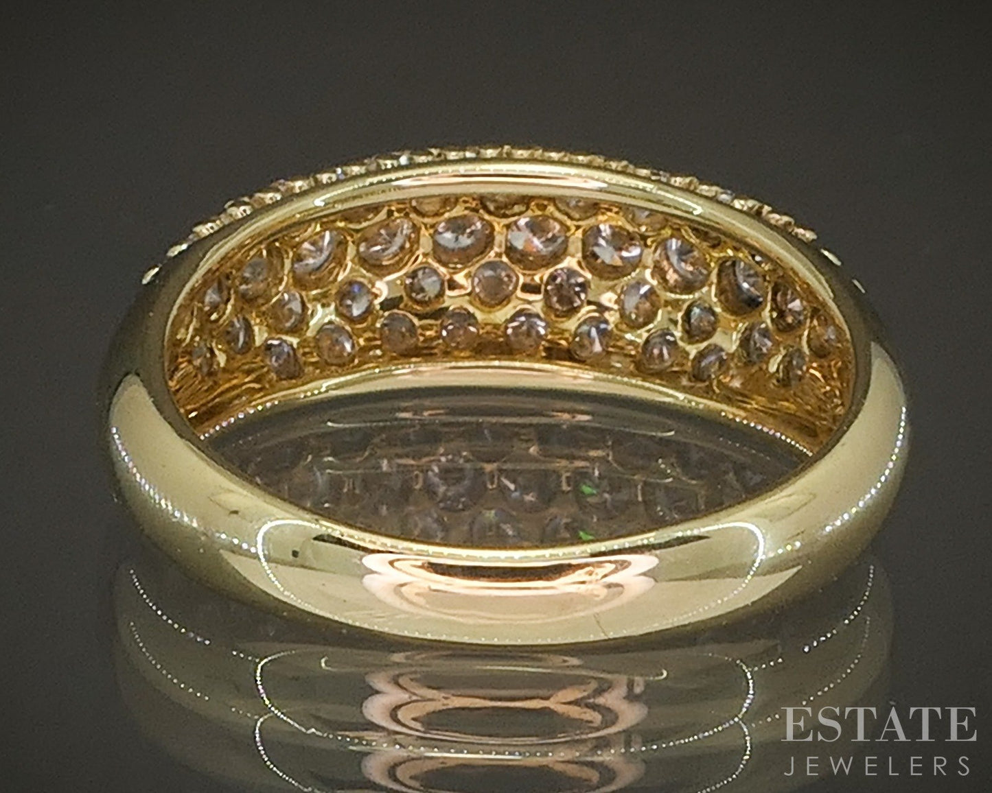18k Yellow Gold Round Natural 1.08ctw Diamond Band Ring 4.5g p22128
