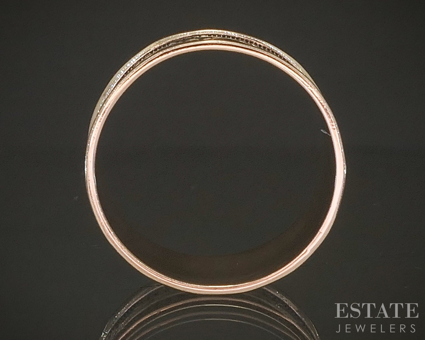 Antique Victorian 10k Rose Gold 8mm Cigar Band Ring 2.2g p22492