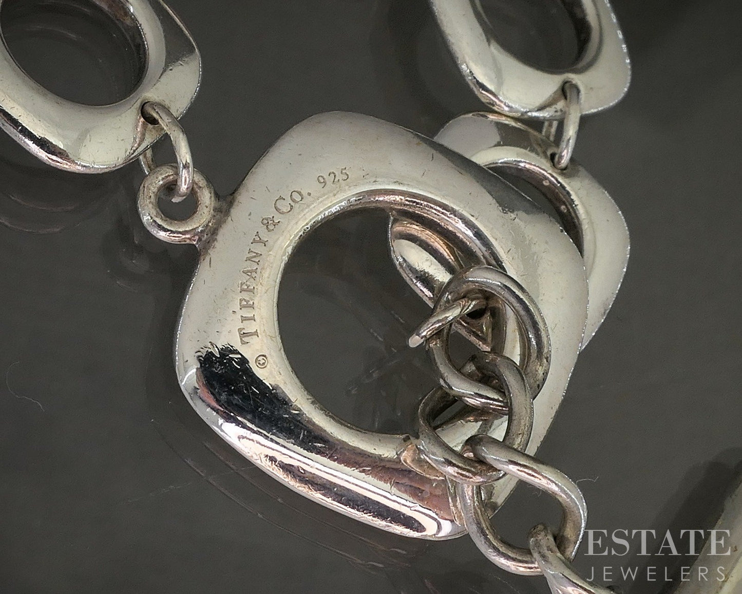 Sterling Tiffany & Co. Cushion Square Link Chain Ladies Bracelet 23g 8"L p22431