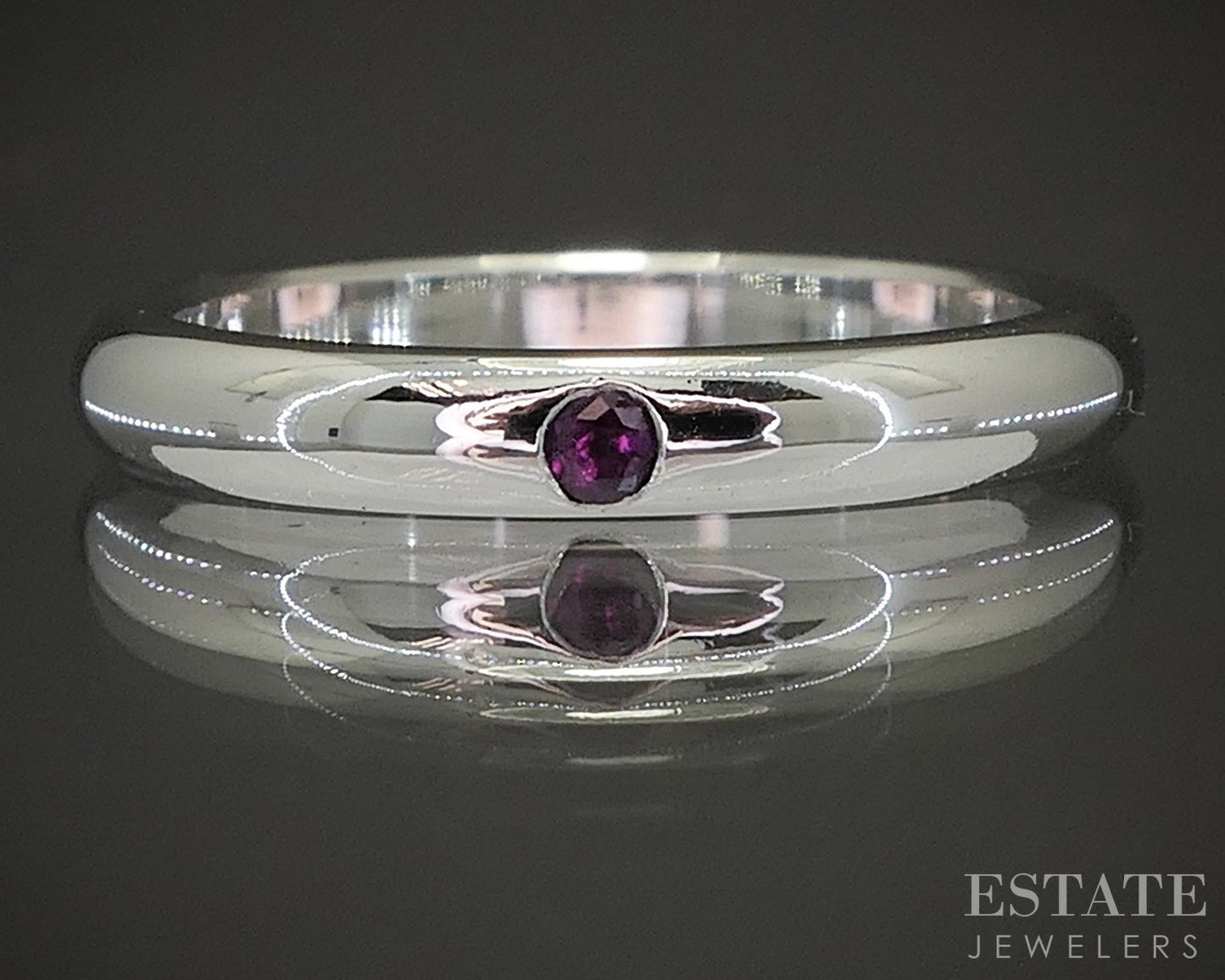 Platinum Elsa Peretti Tiffany & Co. Natural Ruby Ladies Band Ring 5g p22487