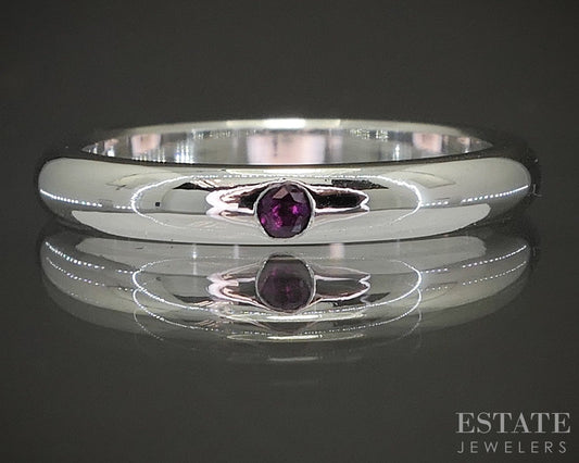Platinum Elsa Peretti Tiffany & Co. Natural Ruby Ladies Band Ring 5g p22487