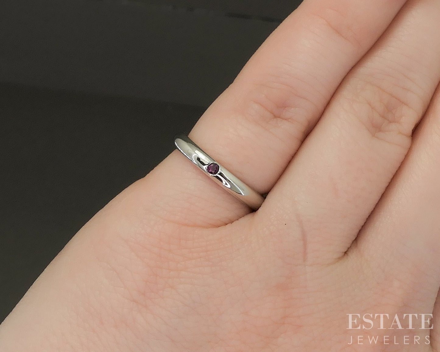 Platinum Elsa Peretti Tiffany & Co. Natural Ruby Ladies Band Ring 5g p22487