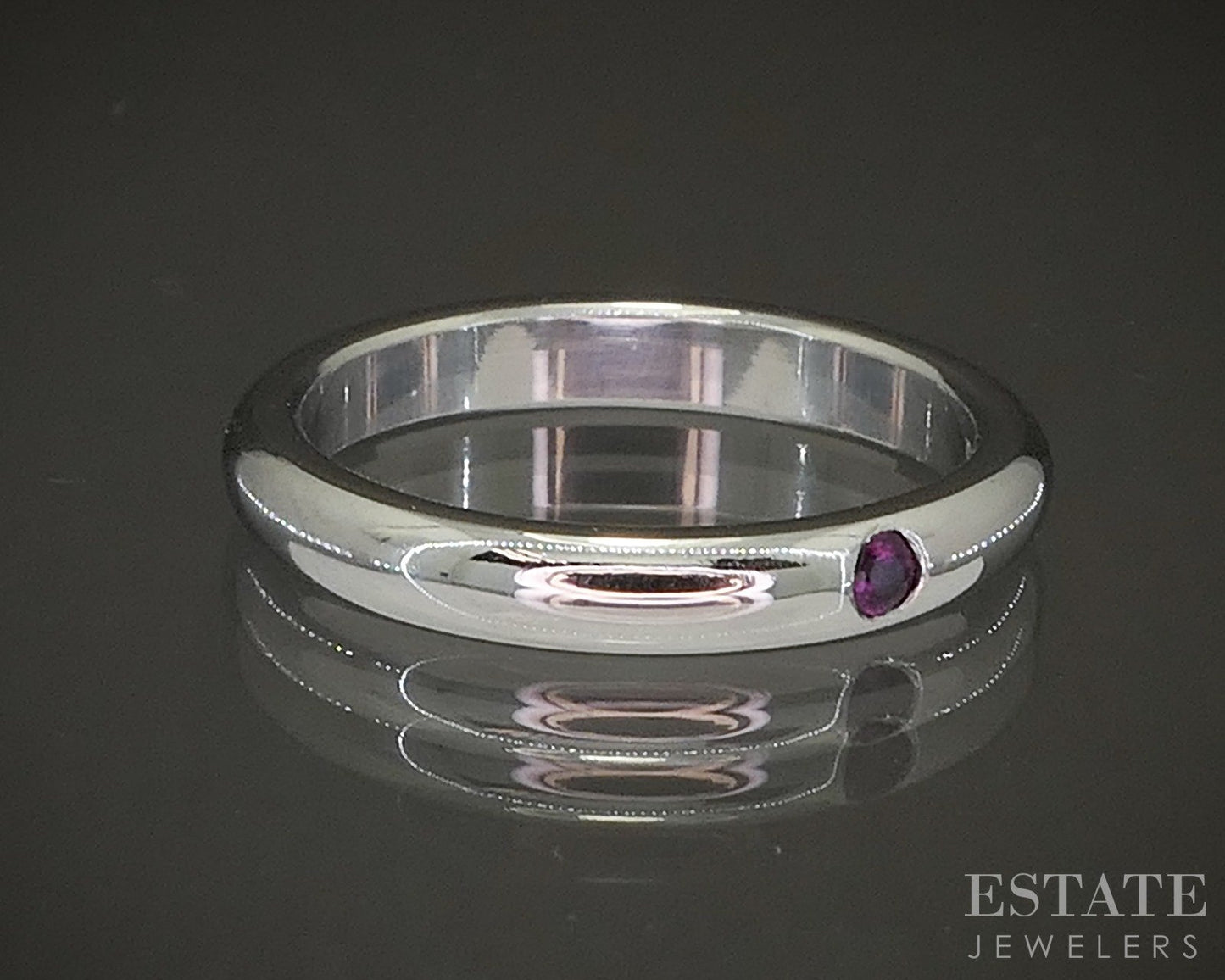 Platinum Elsa Peretti Tiffany & Co. Natural Ruby Ladies Band Ring 5g p22487