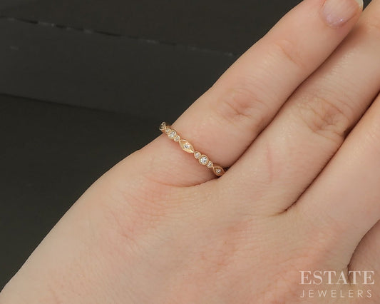 18k Rose Gold Natural .19ctw Diamond Ladies Eternity Band Ring 1.9g p21730