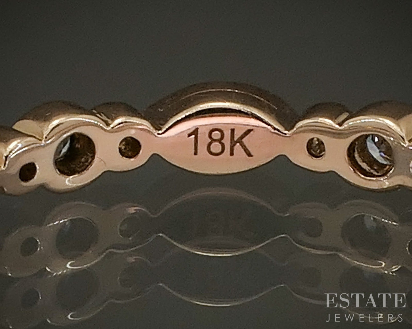 18k Rose Gold Natural .19ctw Diamond Ladies Eternity Band Ring 1.9g p21730