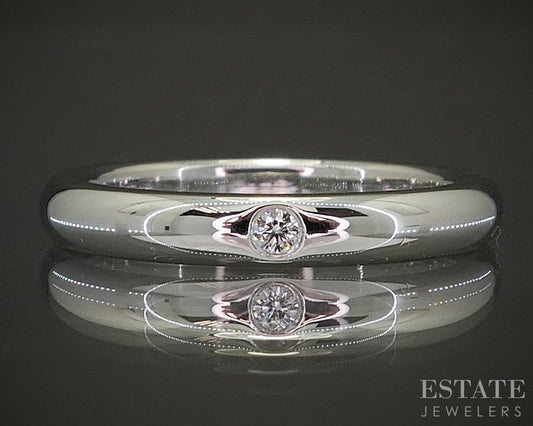 Platinum Elsa Peretti Tiffany & Co. Natural Diamond Ladies Band Ring 5g p22192