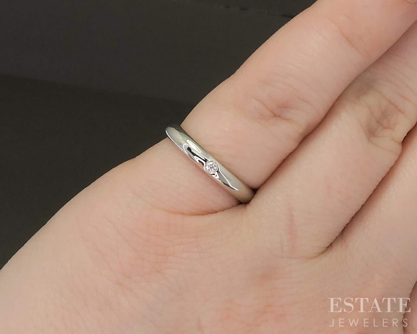 Platinum Elsa Peretti Tiffany & Co. Natural Diamond Ladies Band Ring 5g p22192