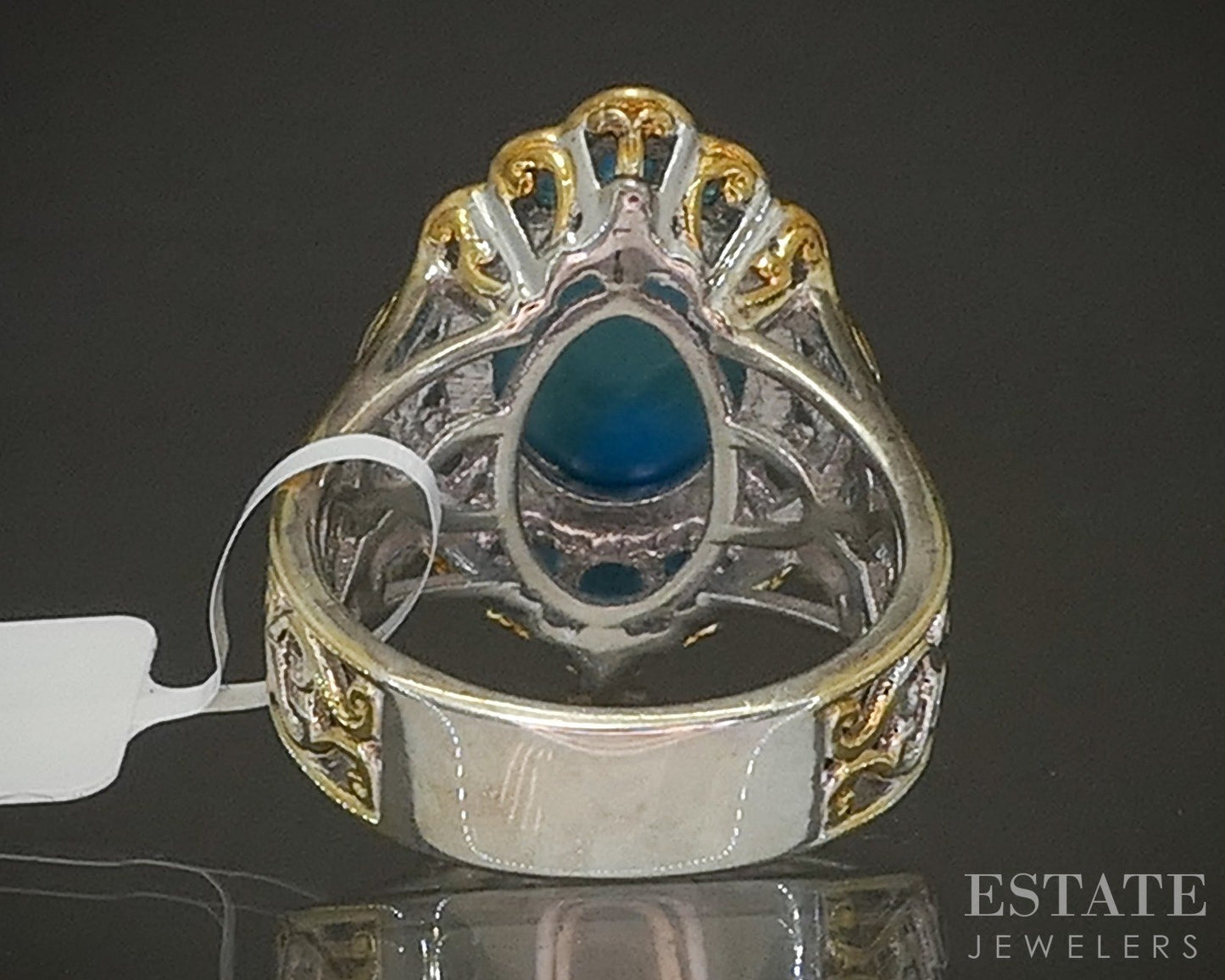 18K/Sterling Michael Valitutti Sleeping Beauty Turquoise & Apatite Ring p25330