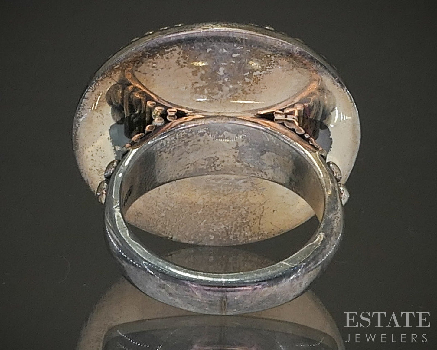 18k & Sterling BA Bali Suarti Mabe Pearl Ladies Shield Ring 16.8g p25331