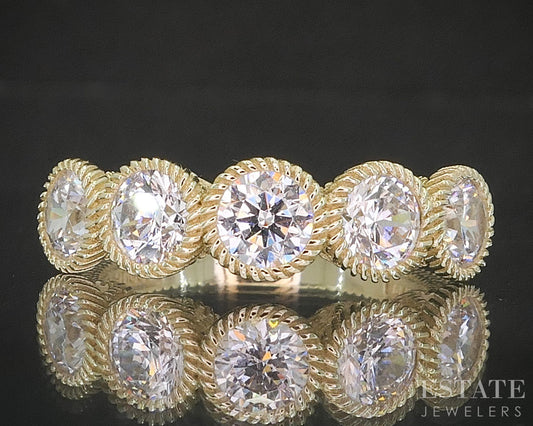 Sterling Silver Judith Ripka Round CZ Ladies Band Ring 4.2g p25332