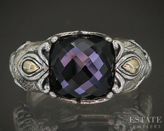 14k & Sterling JAI John Hardy Amethyst Citrine Elephant Ring 8.9g p25344