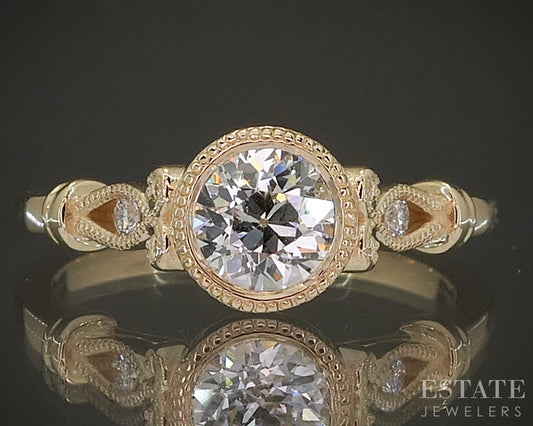 Estate Jewelers "Allie" 14k Yellow Gold OEC .57ct Diamond Engagement Ring p25287