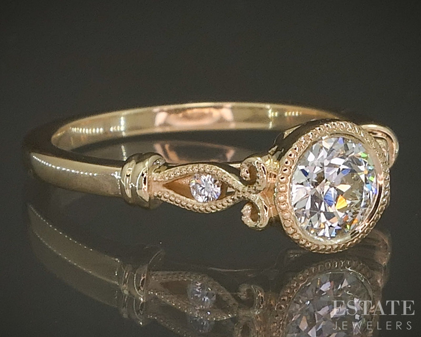 Estate Jewelers "Allie" 14k Yellow Gold OEC .57ct Diamond Engagement Ring p25287