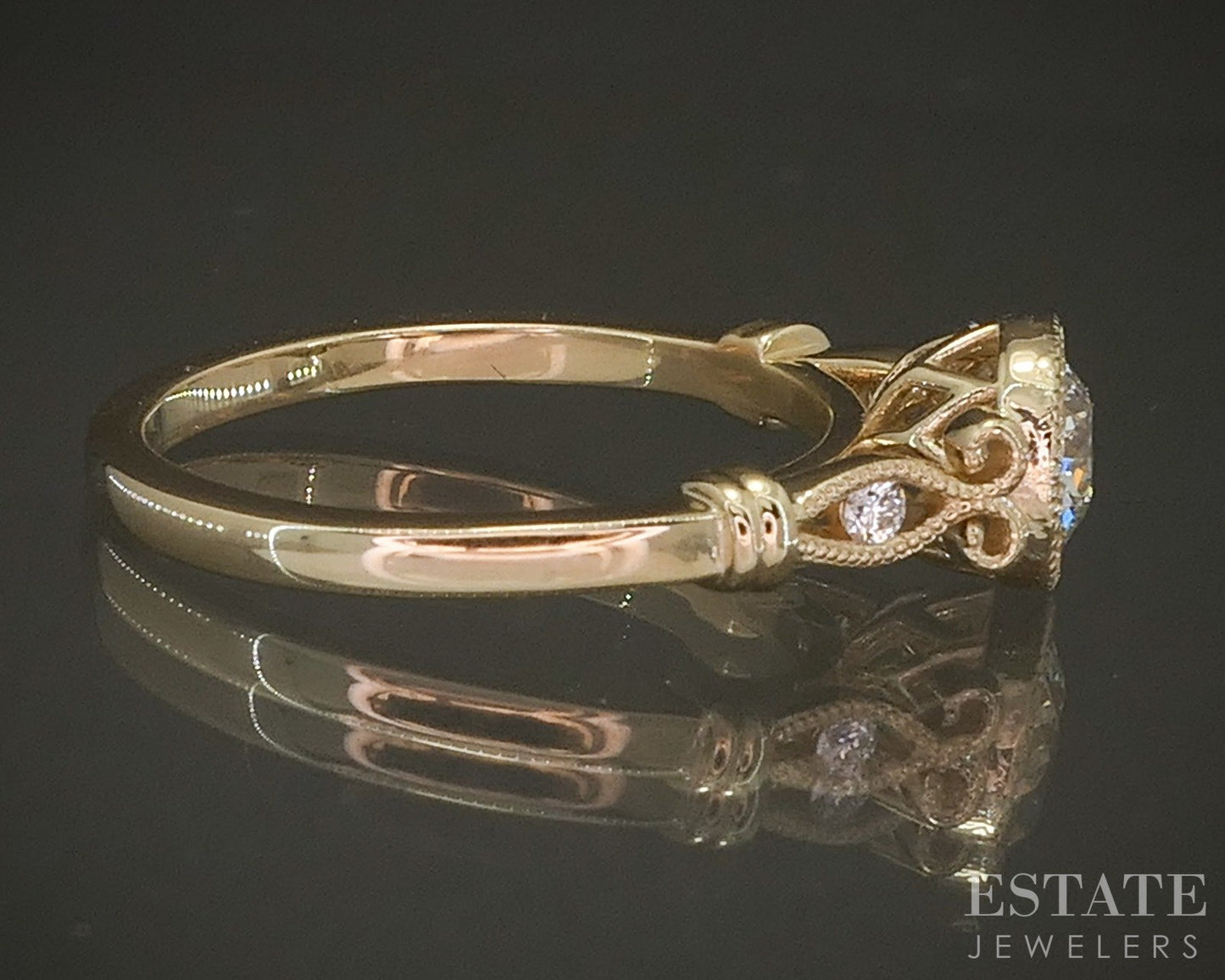 Estate Jewelers "Allie" 14k Yellow Gold OEC .57ct Diamond Engagement Ring p25287