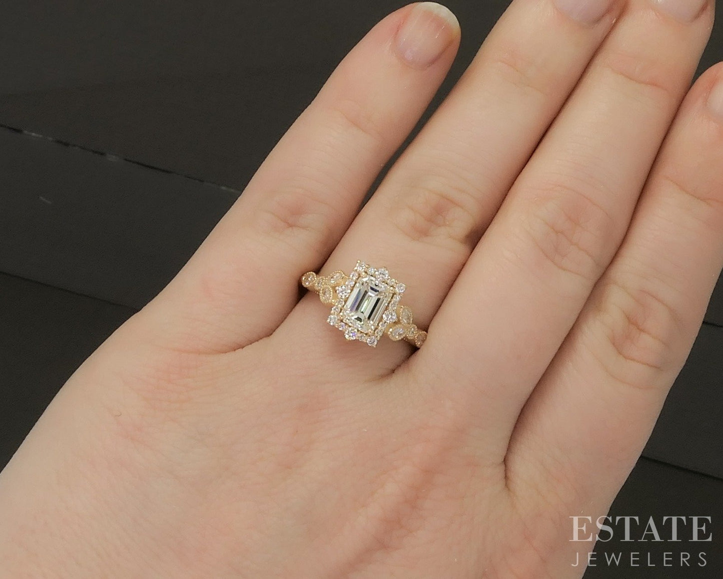 Estate Jewelers "Gillian" 14k Yellow Gold 1.38ctw Diamond Engagement Ring p25294
