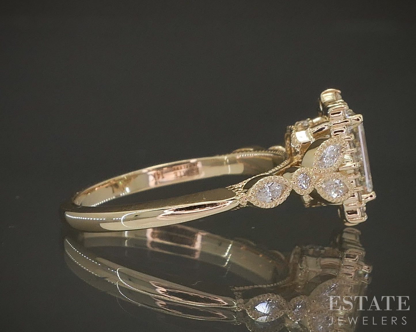 Estate Jewelers "Gillian" 14k Yellow Gold 1.38ctw Diamond Engagement Ring p25294