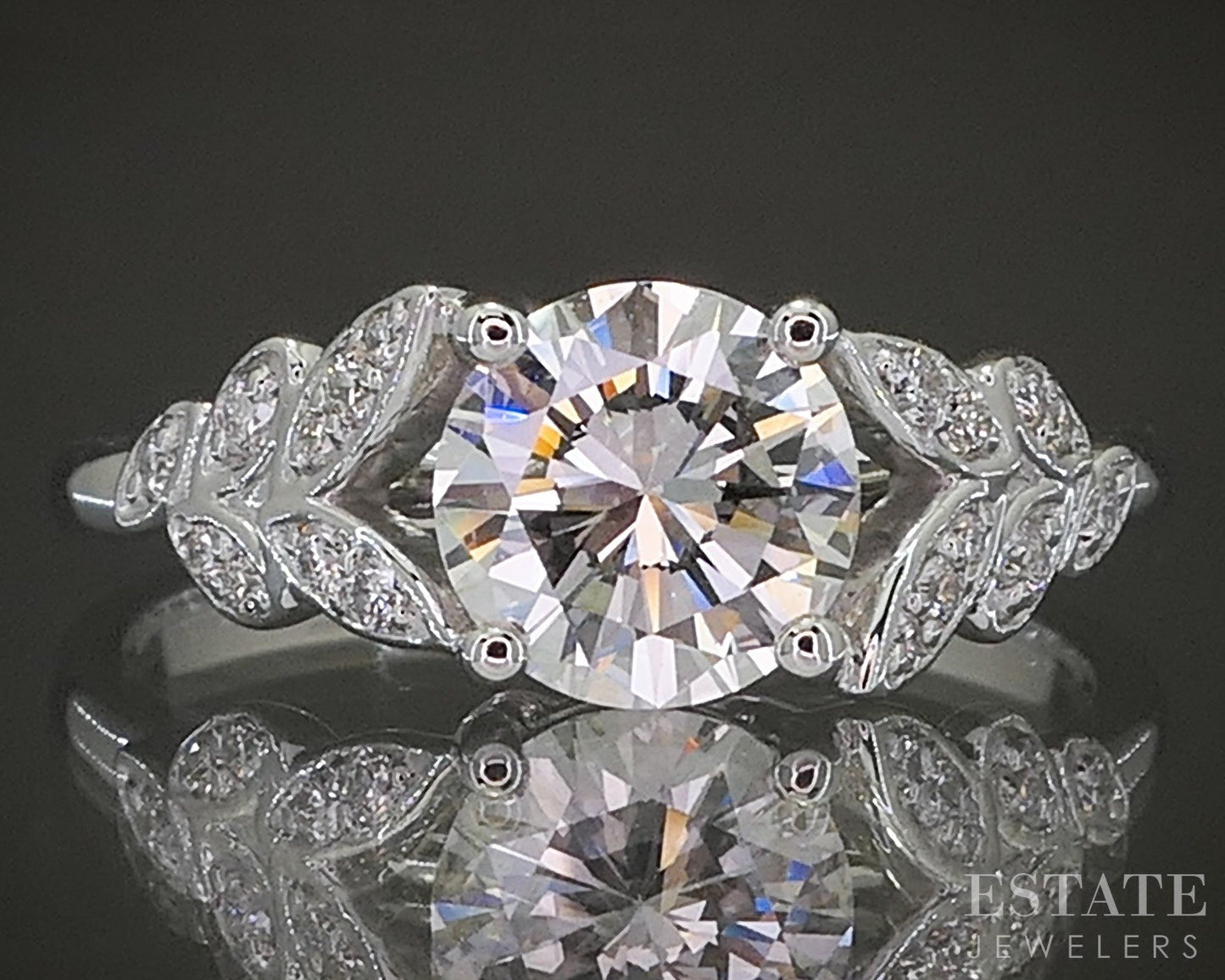 Estate Jewelers "Claire" 14k White Gold 1.01ct Diamond Engagement Ring p25292