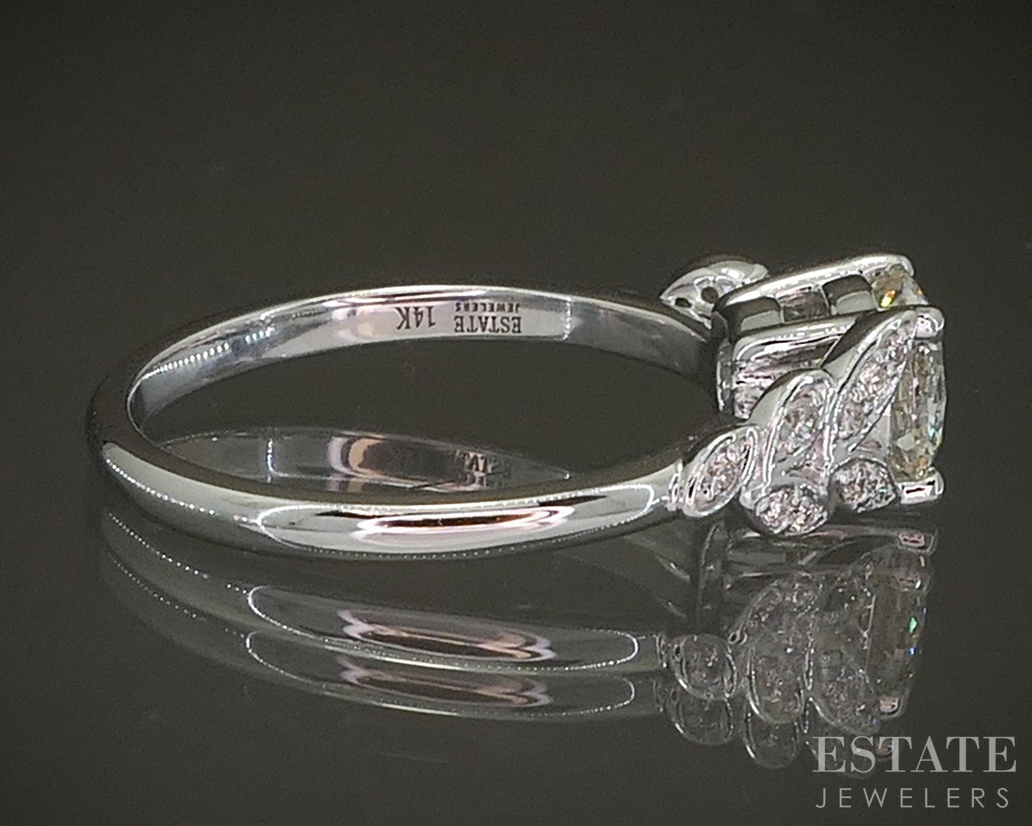Estate Jewelers "Claire" 14k White Gold 1.01ct Diamond Engagement Ring p25292