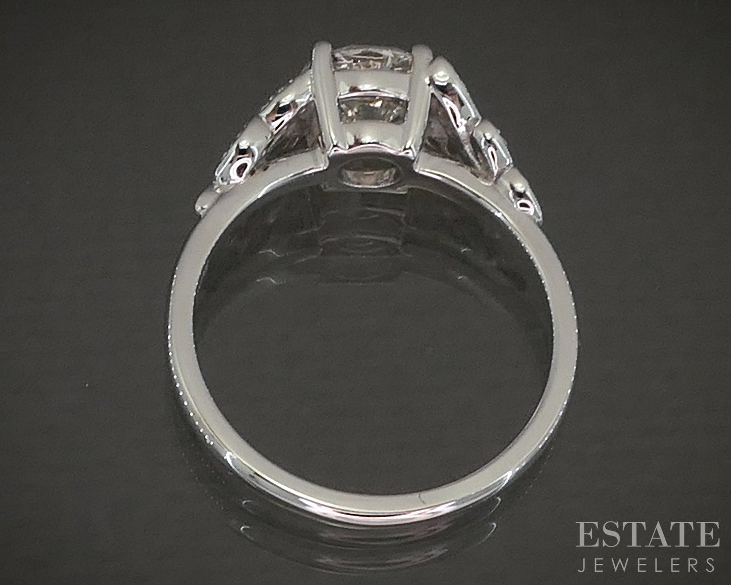 Estate Jewelers "Claire" 14k White Gold 1.01ct Diamond Engagement Ring p25292