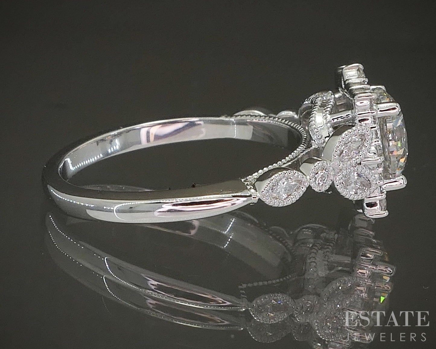 Estate Jewelers "Gillian" 14k White Gold 1.86ctw Diamond Engagement Ring p25297