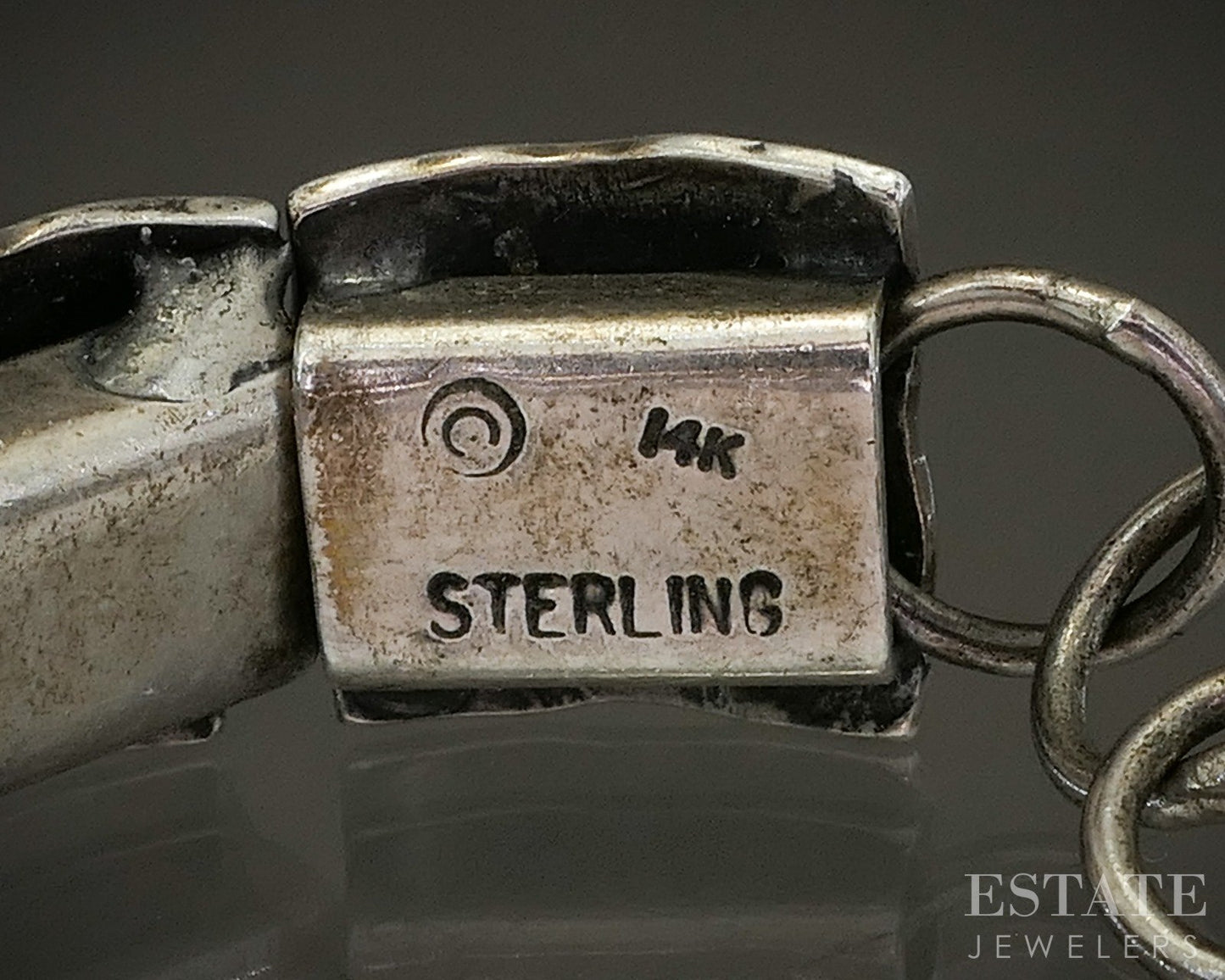 Vintage 14k & Sterling Concho Southwestern Panel Link Bracelet 33g 7.5"L p25410