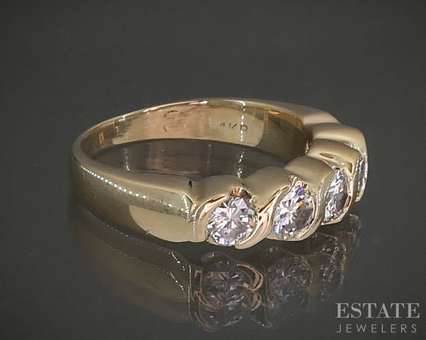 14k Yellow Gold Round Natural 1ctw Diamond S-Link Ladies Band Ring 5.7g p21831