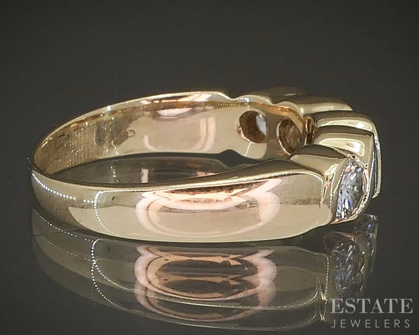 14k Yellow Gold Round Natural 1ctw Diamond S-Link Ladies Band Ring 5.7g p21831