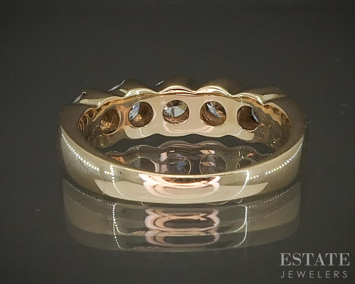 14k Yellow Gold Round Natural 1ctw Diamond S-Link Ladies Band Ring 5.7g p21831