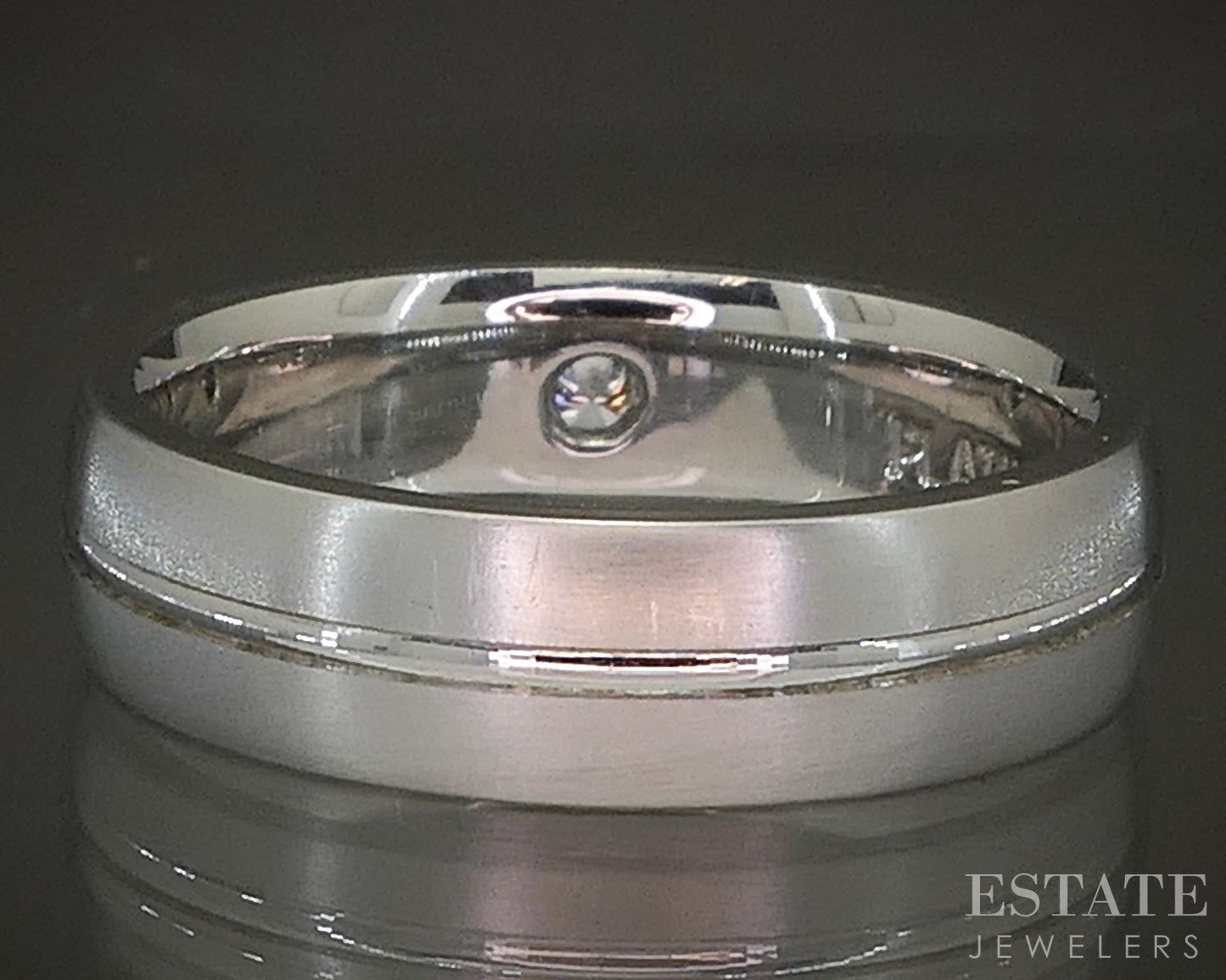 Platinum Round Natural .07ct Diamond Mens Band Ring 14.4g p22144b