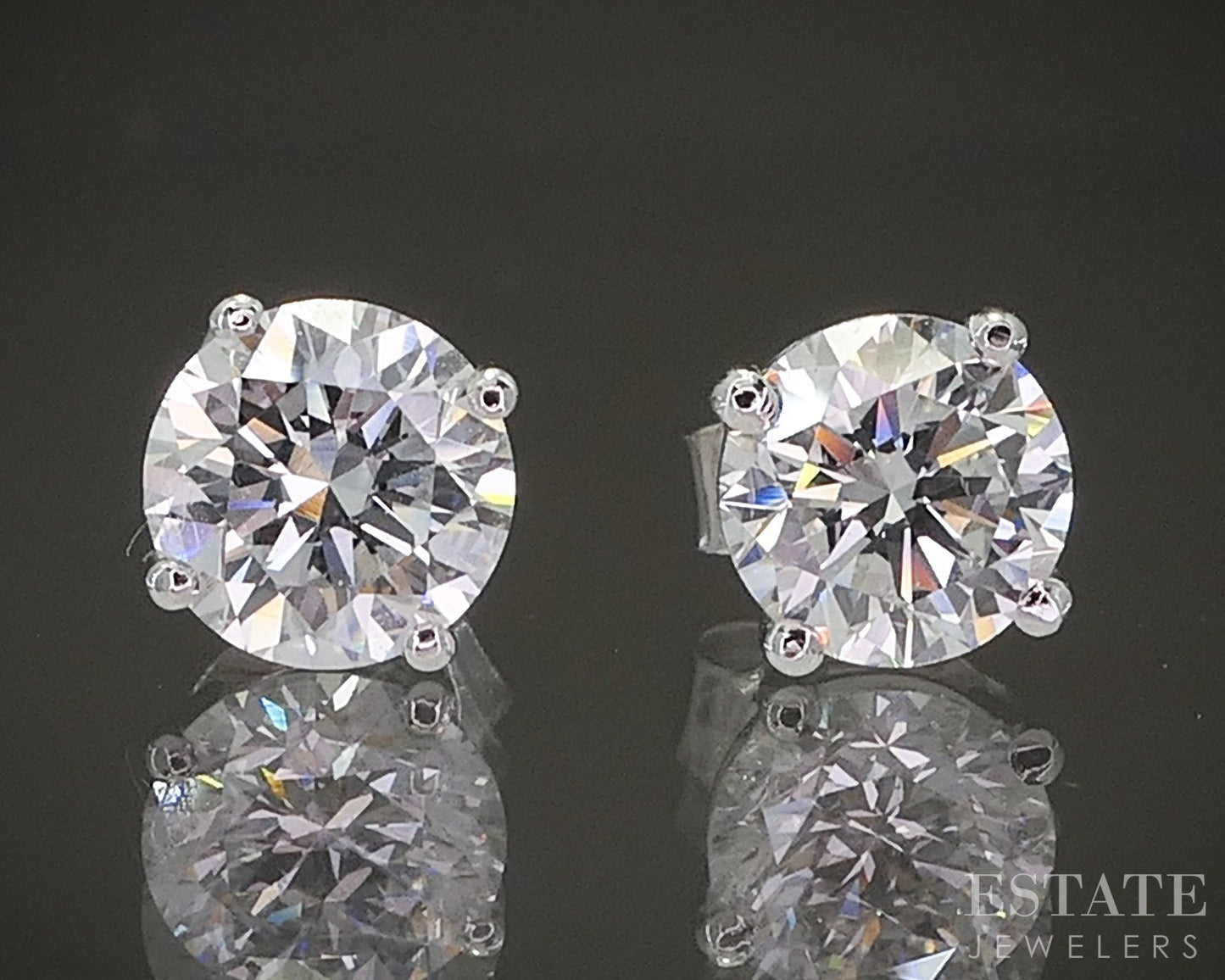 14k White Gold Round Lab Created .85ctw Diamond Stud Earrings p22302b