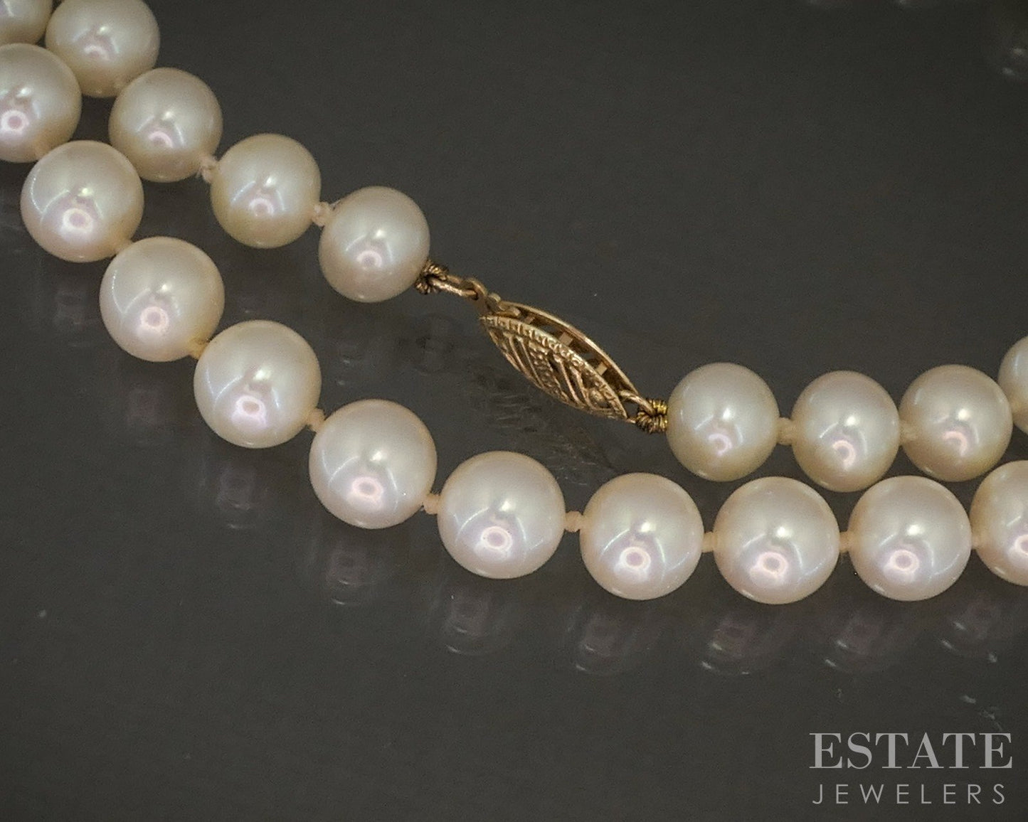 14k Yellow Gold 7mm Freshwater Pearl Ladies Necklace 18"L p21835b
