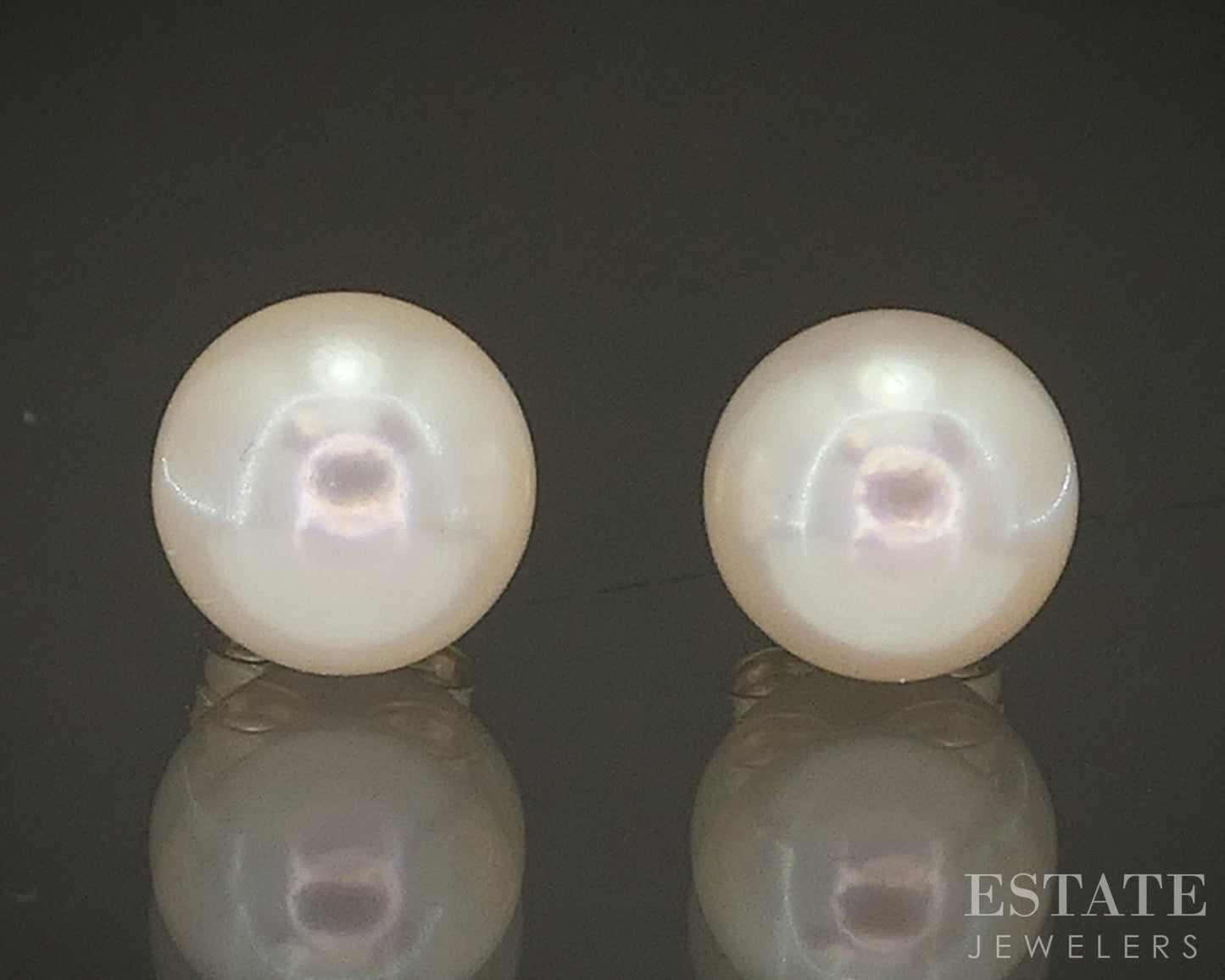 14k Yellow Gold 5.8mm Akoya Pearl Stud Ladies Earrings p22427b