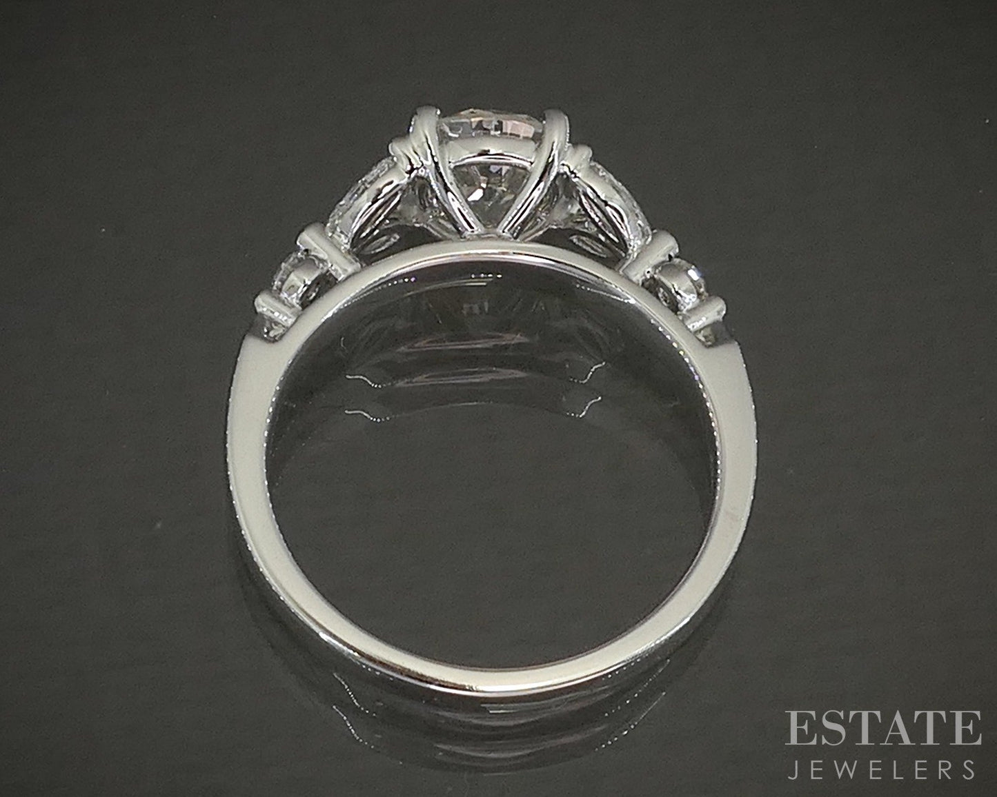 14k White Gold "Catherine" Round Natural 1.20ct Diamond Engagement Ring p25707