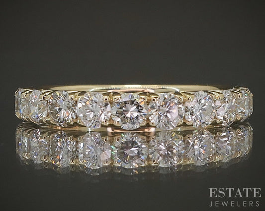 14k Yellow Gold Round Natural 1.14ctw Diamond Ladies Wedding Band 3g p25706