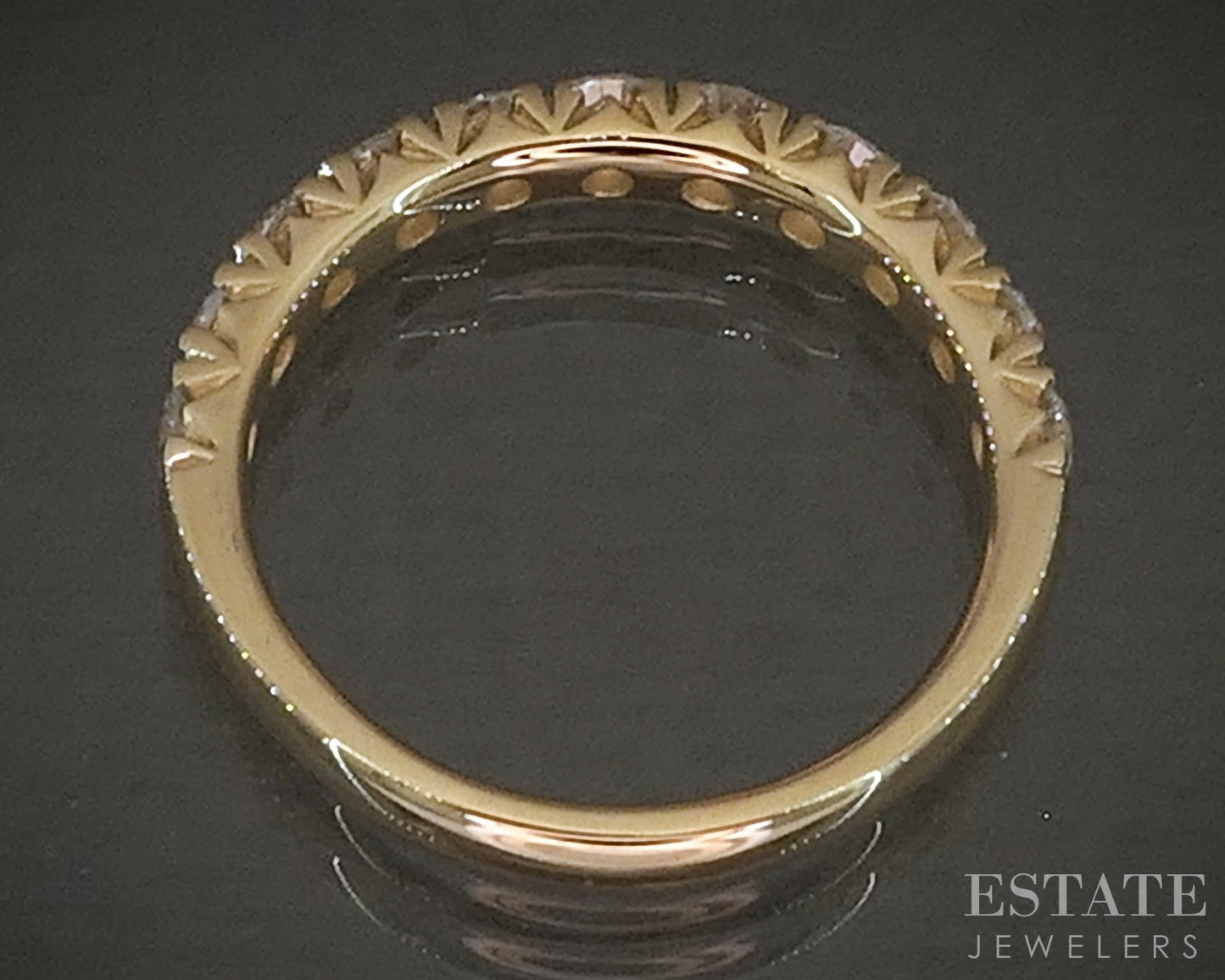 14k Yellow Gold Round Natural 1.14ctw Diamond Ladies Wedding Band 3g p25706