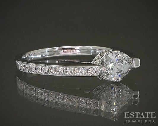 Estate Jewelers "Josephine" 14k White Gold .95ctw Diamond Engagement Ring p25705