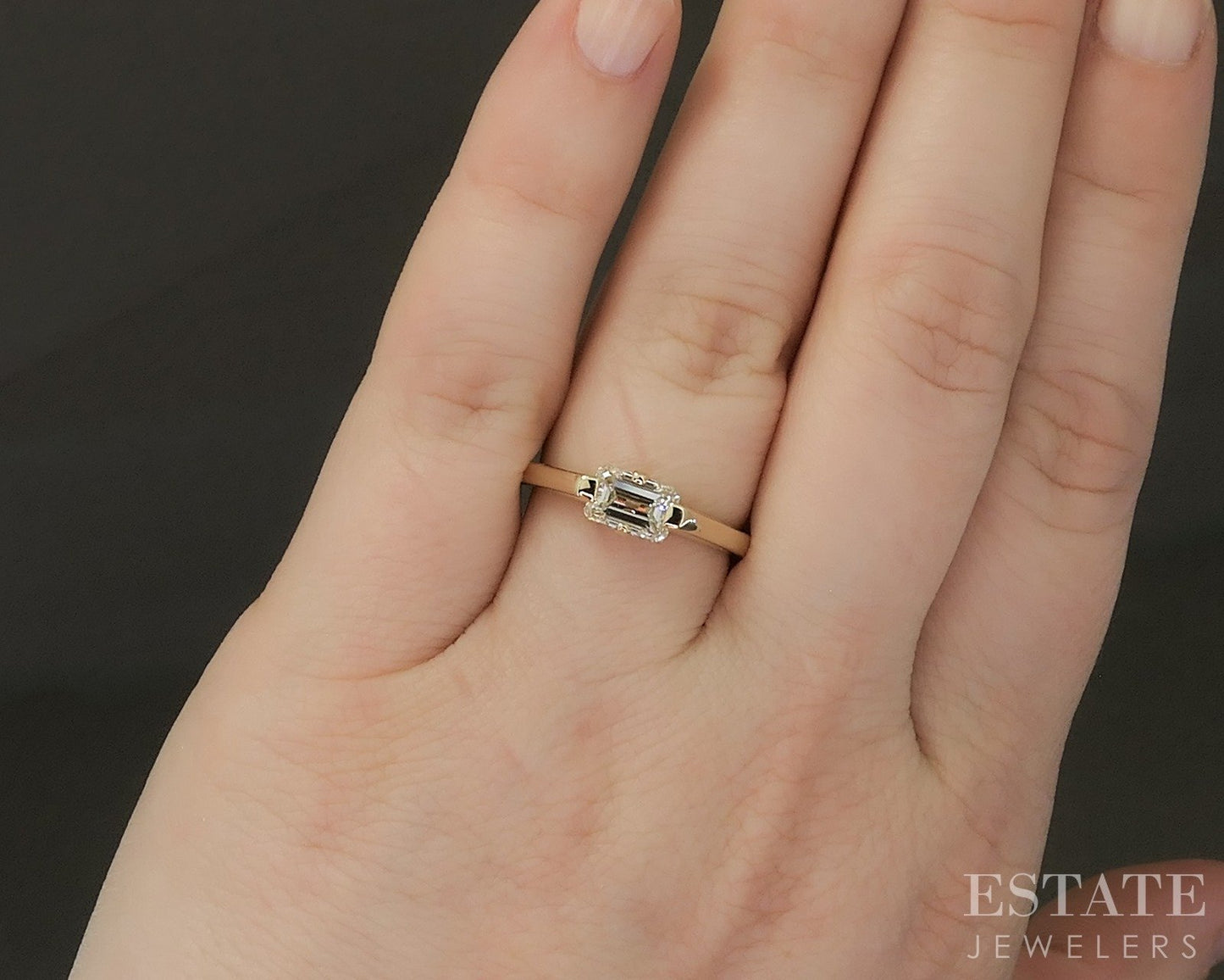 Estate Jewelers "Josephine" 14k Yellow Gold .91ct Diamond Engagement Ring p25702