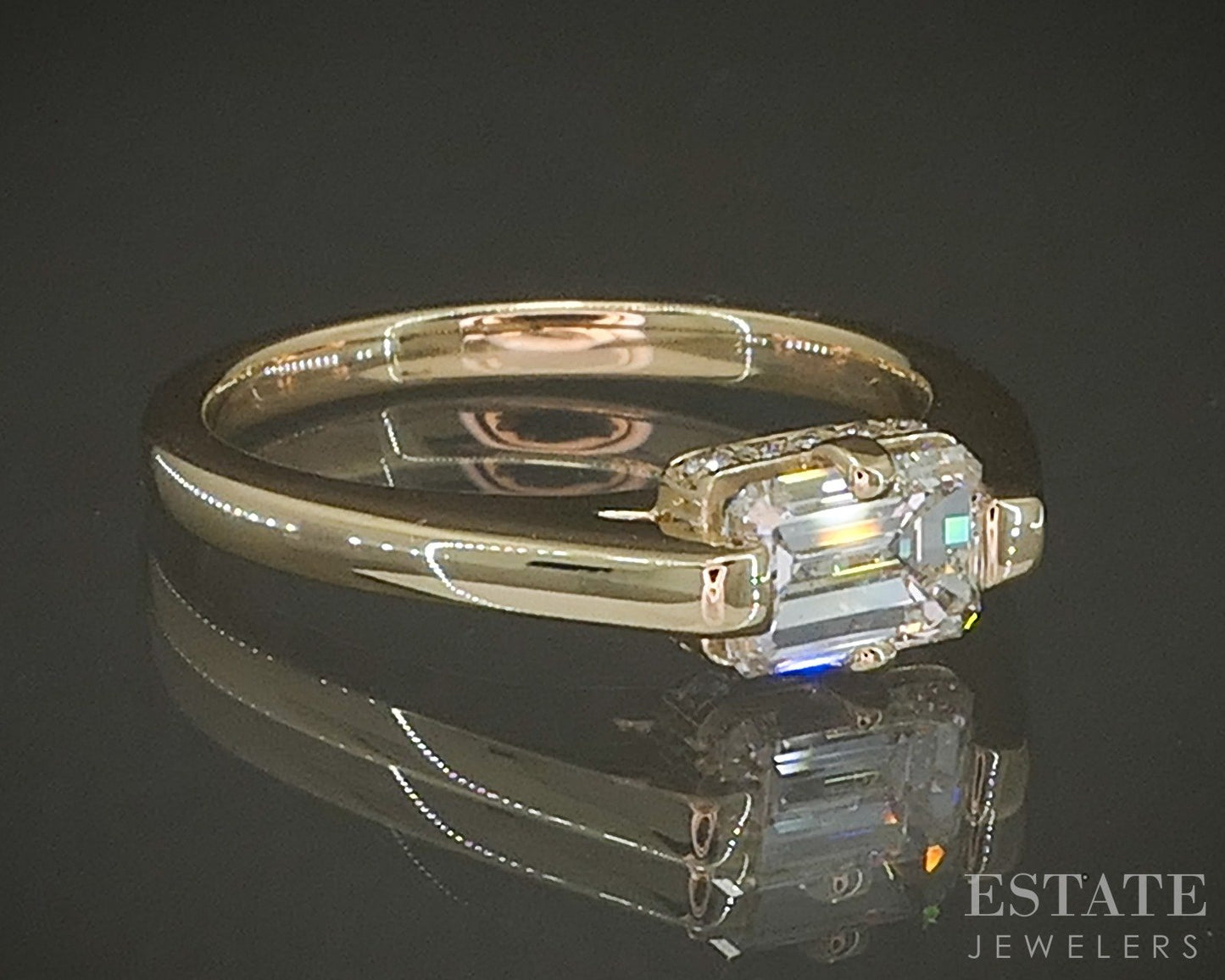 Estate Jewelers "Josephine" 14k Yellow Gold .91ct Diamond Engagement Ring p25702