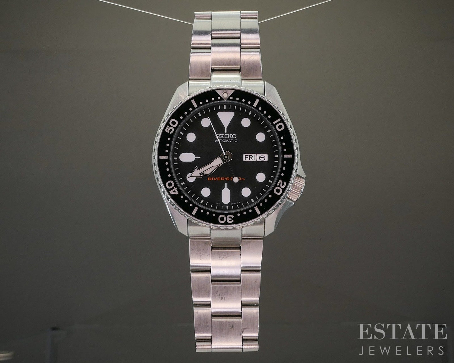 Seiko SKX007 Black Boy Scuba Divers 7S25-0020 Stainless Mens Watch p20132