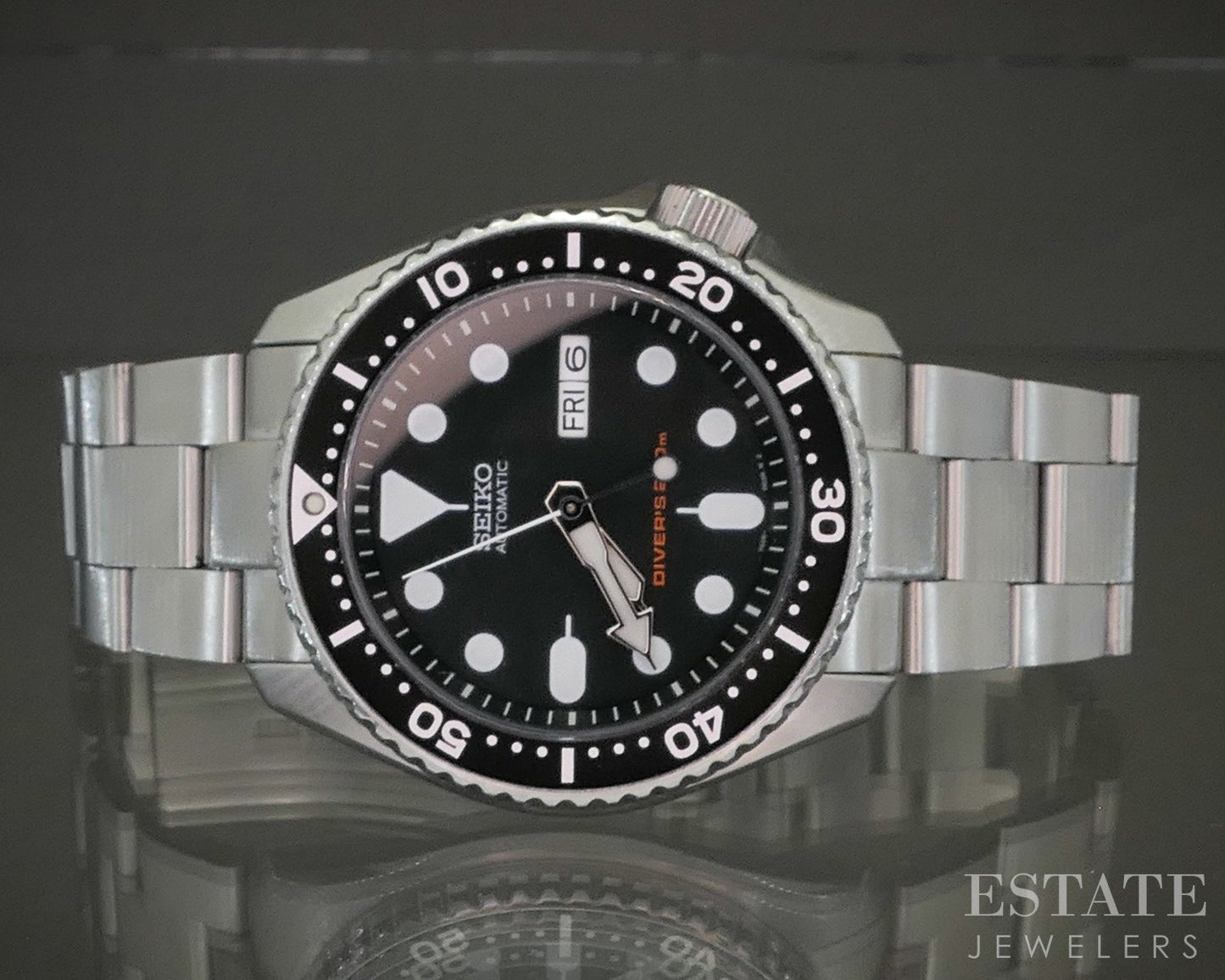 Seiko SKX007 Black Boy Scuba Divers 7S25-0020 Stainless Mens Watch p20132
