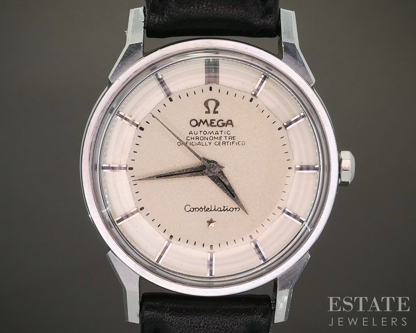 Vintage 1963 Omega Constellation Pie Pan Stainless 167.005 Mens Watch p25284