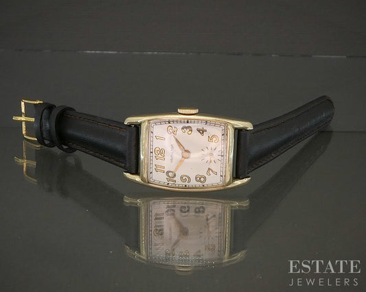 Antique 1934 Hamilton Gold Filled Cal. 980 17j Mens Watch p17075