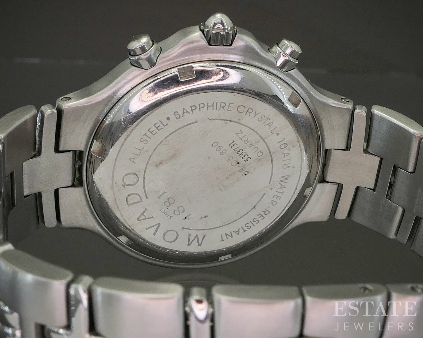 Vintage Movado Olympian Chronograph Stainless 84-C5-890 Mens Watch p25745