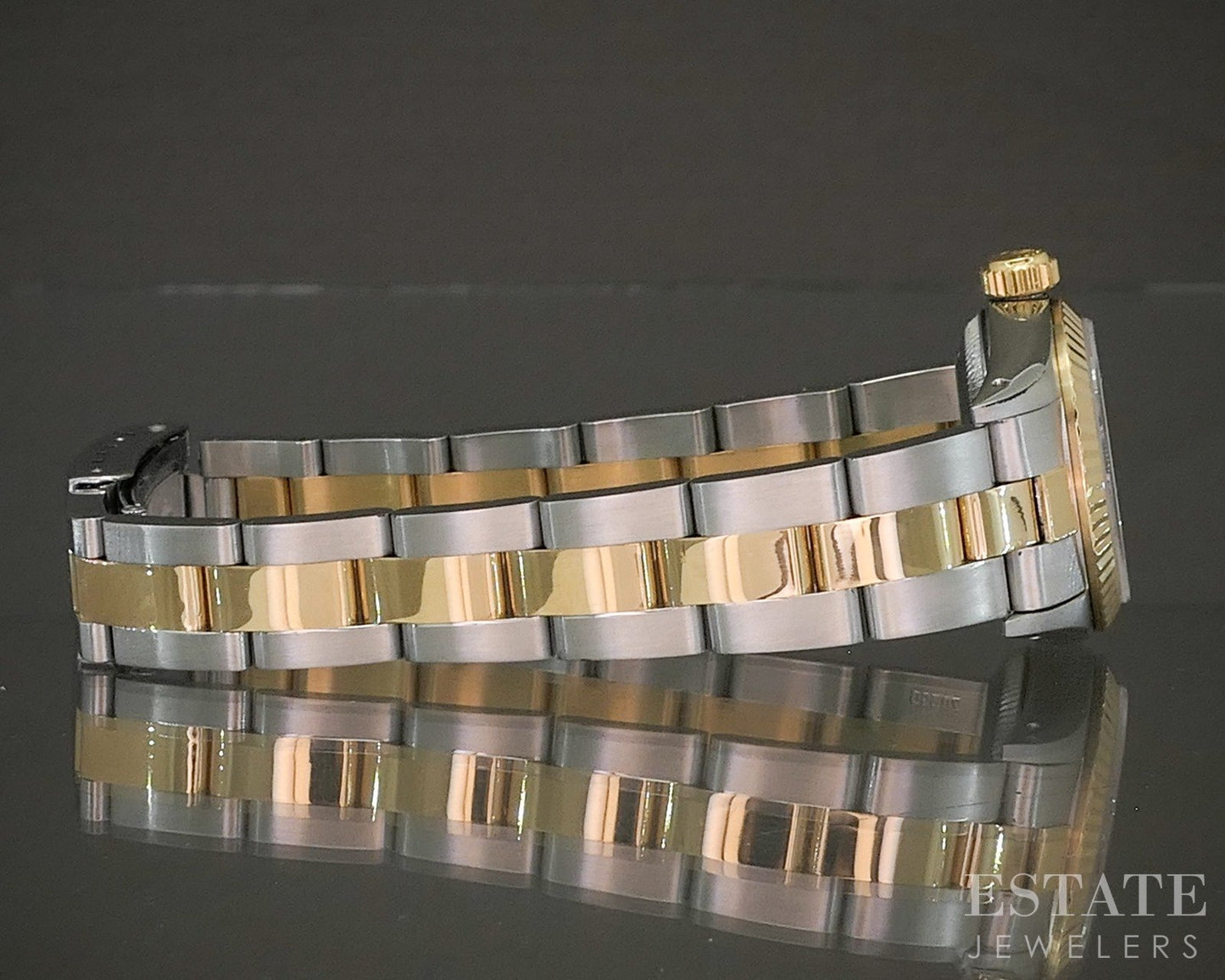 1990 Rolex Oyster Perpetual 67193 Two Tone Roman 24mm Ladies Watch p21868
