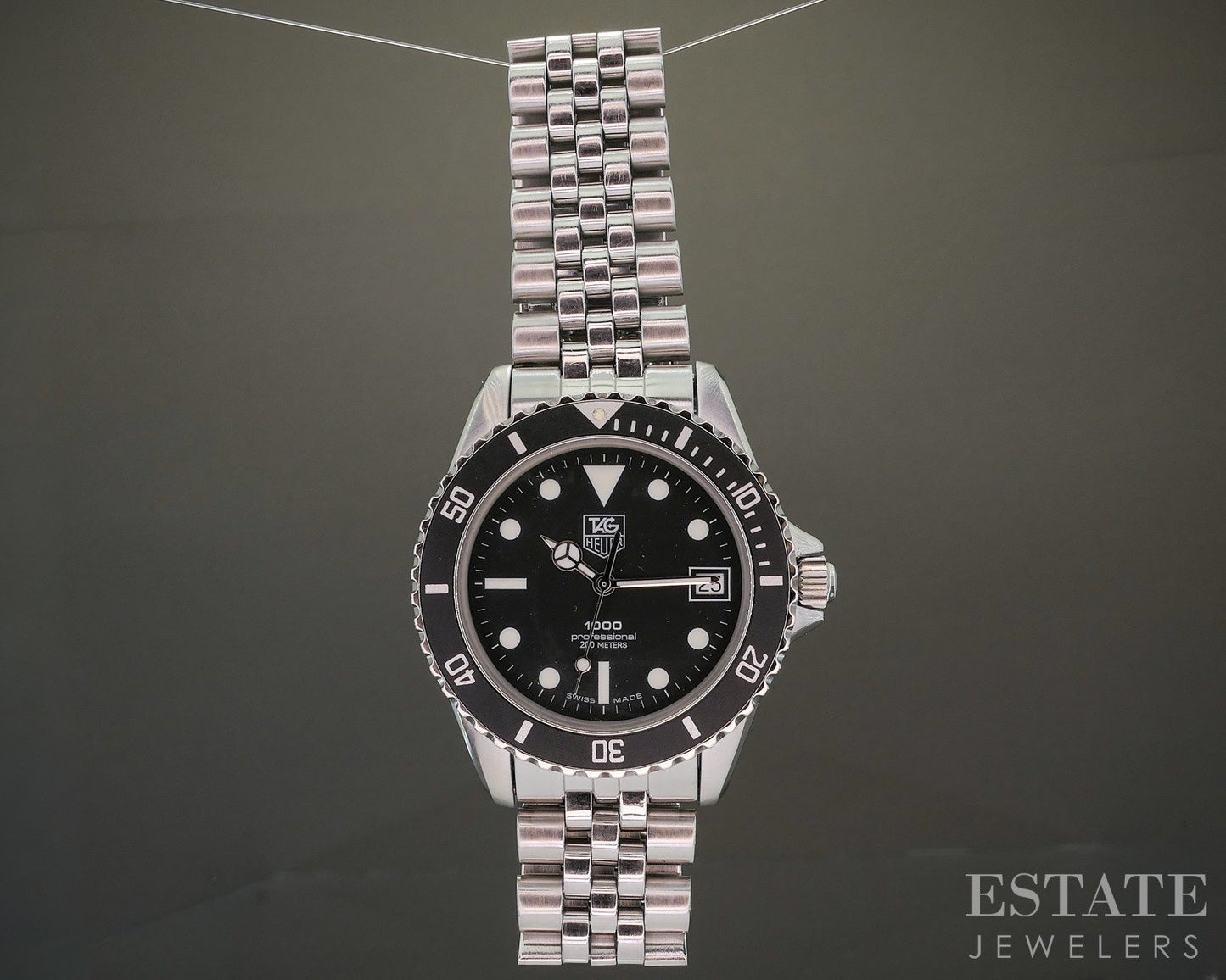 Vintage 1980's Tag Heuer Professional 1000 980.013N Mens Watch p25746