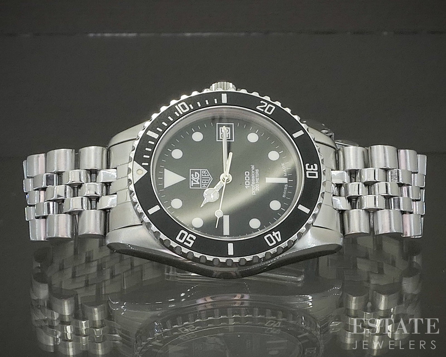 Vintage 1980's Tag Heuer Professional 1000 980.013N Mens Watch p25746