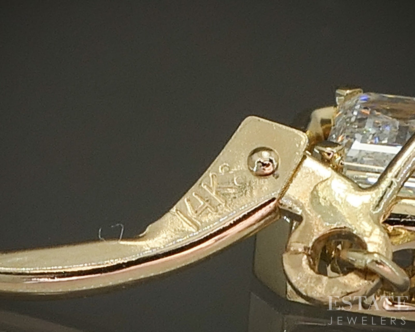 14k Yellow Gold Emerald Lab Created 1.04ctw Diamond Dangle Earrings 2.9g p24164
