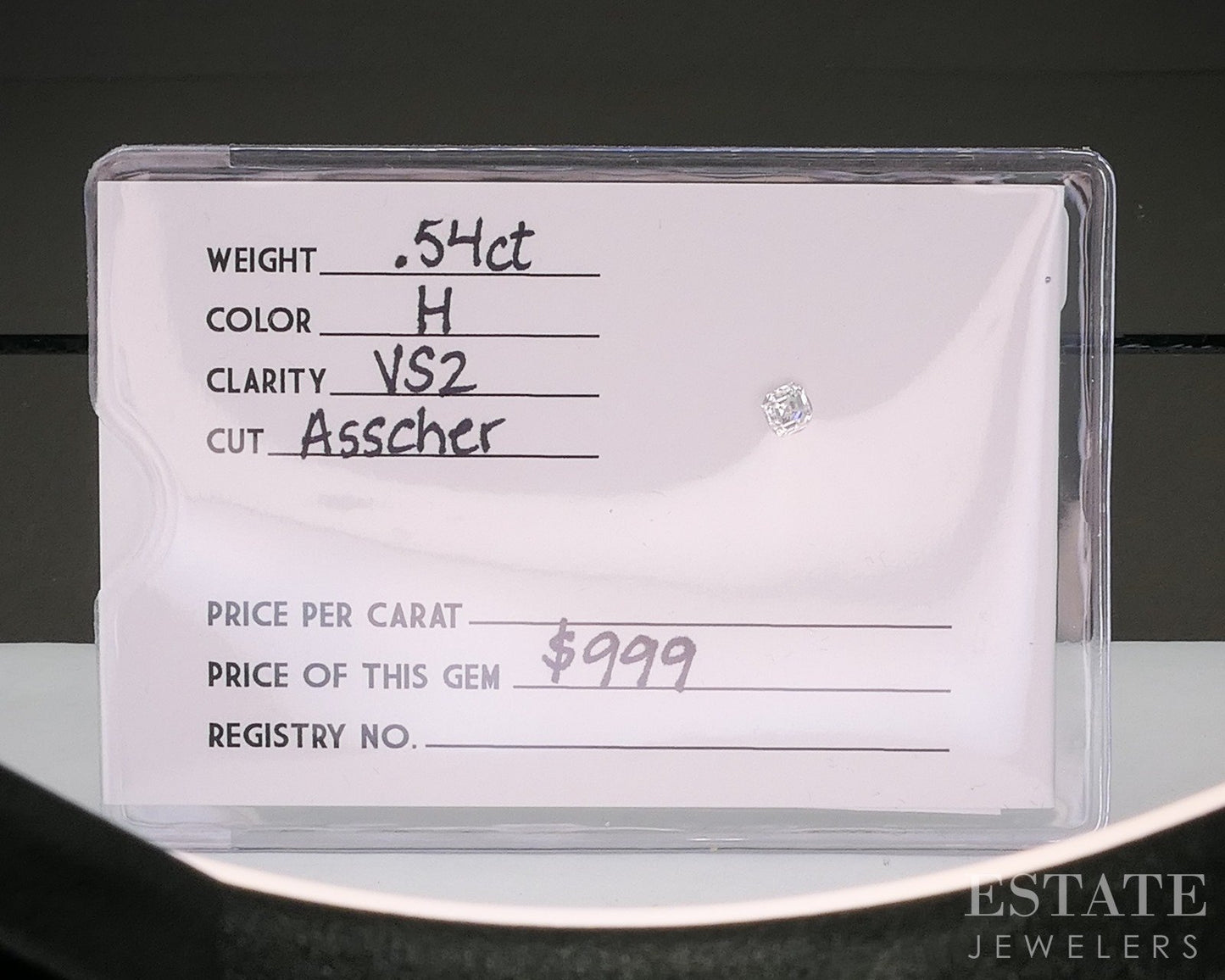 Loose .54ct Asscher Cut GIA Certified Natural Diamond VS2/H p25044