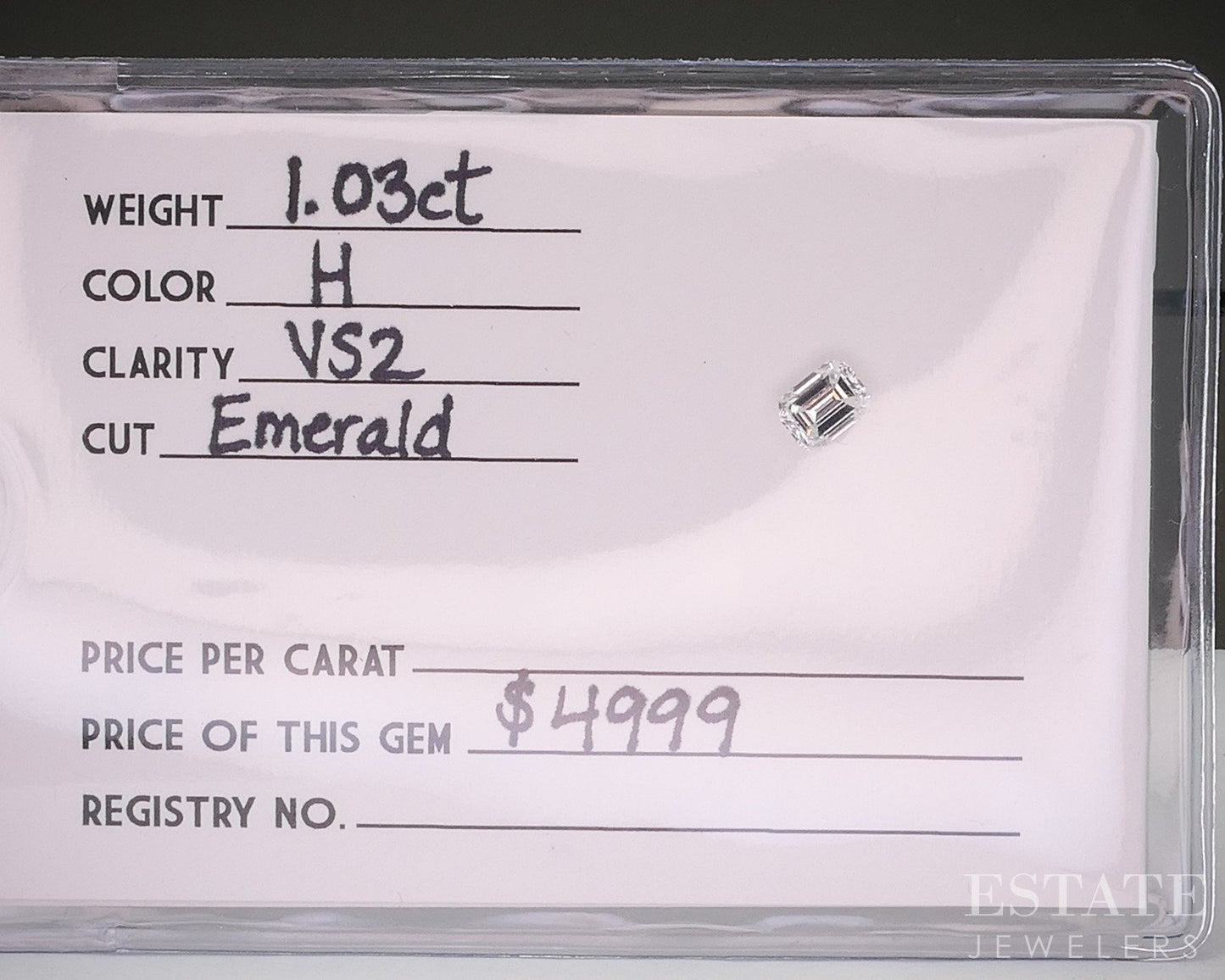 Loose 1.03ct Emerald Cut GIA Certified Natural Diamond VS2/H p24650